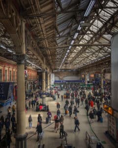 Busy Victoria Station shot on iPhone