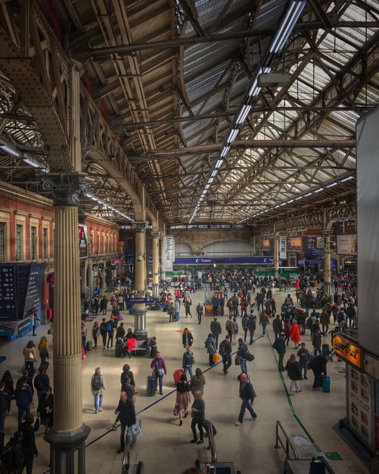 Busy Victoria Station shot on iPhone