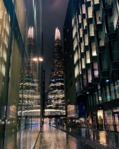 Photo of the Shard shot on an iPhone at night